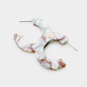 Gorgeous Gray Marbled Acrylic Hoops